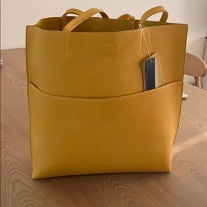 Street Level Mustard tote handbag